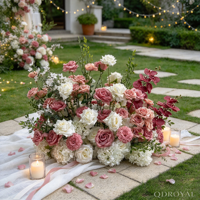 Nouvelle Composition Florale Artificielle en Boule Verte, Rose et Bleue pour Mariage, Faite à la Main, pour Allée de Cérémonie et Centre de Table, Décoration de Mariage en Gros