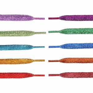 เชือกผูกรองเท้าแบบแบนสีทองและสีเงิน, รองเท้าลำลอง, รองเท้าวิ่ง, เชือกผูกรองเท้าสำหรับรองเท้ากีฬาแบบแบน - Product Image 1