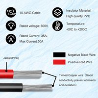 Kabel Isolasi PVC SAE Adapter 20FT 10AWG Tembaga Murni IP67 untuk PV, Kit Pengisi Daya Baterai RV Caravan, Polaritas Terbalik