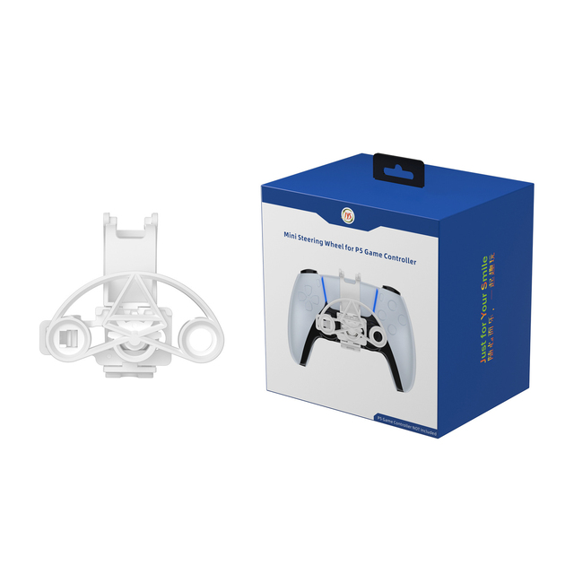 JYS-P5208 White Mini Racing Steering Wheel for Controller and Joystick-ABS Material