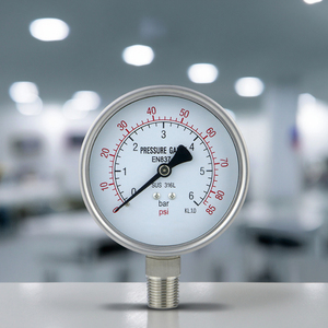 Manomètres de pression de gaz en acier inoxydable professionnels, à vide, à dérive minimale, manomètre de pression hydraulique - Product Image 2