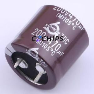 TDC200V470M25.4*25 V Snap-in Aluminum Electrolytic Capacitor Through hole,D25.4xL25mm 470uF 20% 200V 10mm - Product Image 1