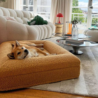 Großhandel Maßgefertigtes Großes Memory-Schaum Haustierbett Wasserdichtes Hunde- und Katzensofa-Bett Boucle Orthopädisches Hundebett