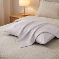 Parure de lit 4 pièces en coton tissé 300TC, drap plat respirant anti-boulochage, housse de couette rayée blanche (sans garnissage)