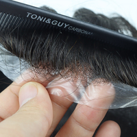 Système Capillaire Invisible Ultra Fin à Base PU, Perruque Durable V-loop pour Hommes, Prothèse Capillaire 100% Cheveux Humains