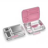 Aohea Boîte à bento isolée en acier inoxydable 304 à structure robuste pour enfants avec sauce tasse à soupe Boîte à lunch de qualité alimentaire pour adultes