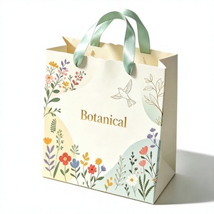 Custom Logo gift <b>bags</b> Natural Botanical Design paper gift <b>bags</b> for events - Product Image 1