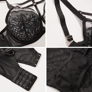 Conjunto <span class=keywords><strong>de</strong></span> Bikini con Sujetador <span class=keywords><strong>de</strong></span> Encaje Sólido Transpirable <span class=keywords><strong>de</strong></span> Talla Grande, Copa Completa con Aros, <span class=keywords><strong>Ropa</strong></span> <span class=keywords><strong>Interior</strong></span> Delgada <span class=keywords><strong>para</strong></span> Mujeres con Curvas - Product Image 2