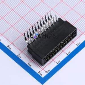 ER22BGFBK Gold Finger Connector Bent Lead Through Hole,P=2.54mm Connector EDGE SLOT 2.54mm 22P Right Angle Insert - Product Image 1