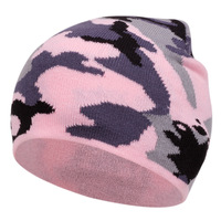 Bonnet en laine tricoté avec broderie camouflage, chapeau unisexe chaud adapté aux températures froides d'automne et d'hiver