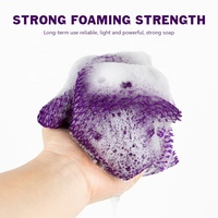GLOWAY Produits de bain populaires : Éponge exfoliante corporelle longue et durable en filet africain, en nylon