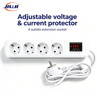 JIUJI JJSVA-FC4 Multiprise 4 prises USB avec protection contre les surtensions, tension/courant réglables pour réfrigérateur, type EU
