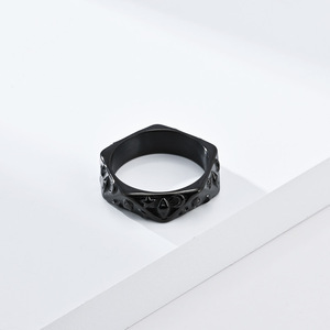 Men's <b>Titanium</b> Steel <b>Ring</b> Star Moon Eye Design Fashion Retro Style Jewelry Gift Accessory - Product Image 3