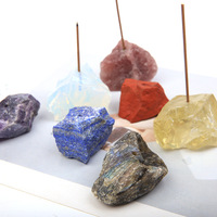 Vente en gros du fabricant chinois : Plateau porte-encens en pierre brute de cristal naturel, ornement artisanal, emballé individuellement