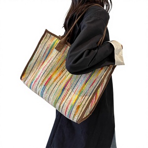 Sac fourre-tout tendance grande capacité pour femmes, nouveau sac à main contrasté toutes saisons, sac à bandoulière avec fermeture éclair Tanjing - Product Image 1