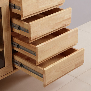 Nordic Solid Wood <b>Sideboard</b> 900mm And Above <b>Storage</b> Kitchen Cabinet Natural Wood Color - Product Image 1