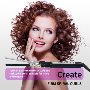 Nam Tóc Ngắn Tóc Kép Điện Áp Gốm 7Mm Thùng Mỏng Wand Tinny Tóc Curler LED 1/4 Inch Nhỏ Quay Uốn sắt - Product Image 2