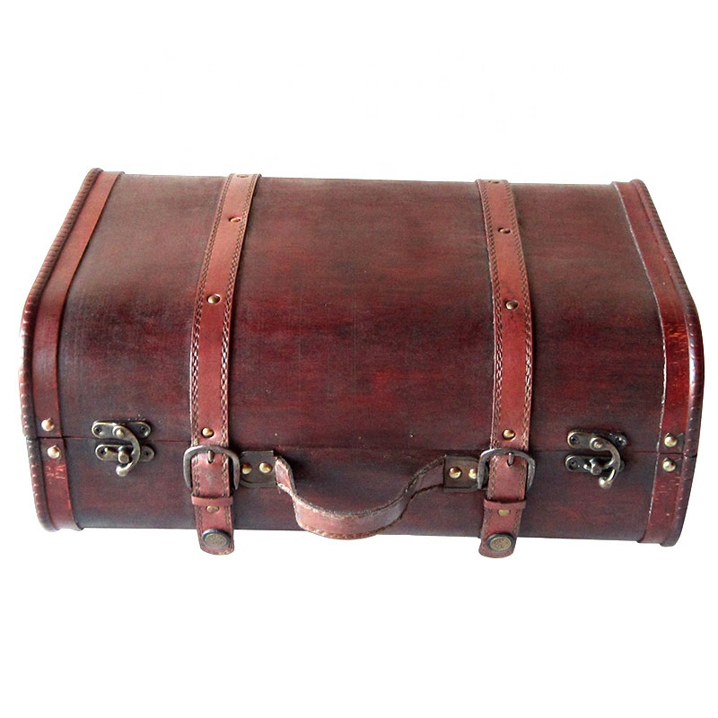 Small Suitcase Leather Carry-On with Spinner Wheels