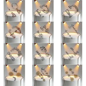 Silver Plating Stud Earrings with Zircon <strong>Stars</strong> and Moon Flower Heart Shape <strong>Pendant</strong> for Women Engagement Wedding DIY Jewelry - Product Image 1