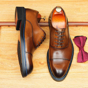 Chaussures habillées Oxford bleues et brunes à lacets de style italien de luxe pour l'automne - Légères, antidérapantes, respirantes, pour le travail - Product Image 6