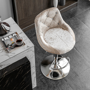 Bar <strong>Stool</strong> Height <strong>Adjustable</strong> Lift Tall Back Cheap Luxury Modern Home Furniture Swivel Metal Velvet Kitchen High Chairs Bar <strong>Stool</strong> - Product Image 5
