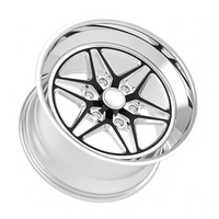 Jante en alliage forgé 3 pièces HD noire polie au centre de 17 pouces 6x135 6x139.7 pour camion de dragster