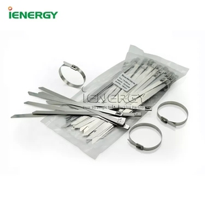 Kim loại màu đen bọc cáp Tie bóng khóa kim loại quan hệ Zip thép không gỉ hoàn chỉnh quản lý dây với thời tiết quan hệ - Product Image 3