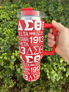 Tazas <span class=keywords><strong>de</strong></span> Acero Inoxidable <span class=keywords><strong>de</strong></span> 40 oz Delta Sigma Theta Zeta Phi Beta, Tazas Griegas Personalizadas <span class=keywords><strong>de</strong></span> la Hermandad ZPB con Asa y Pajita - Product Image 4