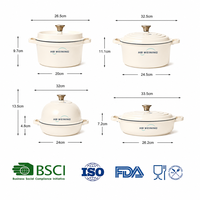 Ensemble de casseroles en fonte émaillée OEM avec plusieurs pièces pour la cuisine et l'utilisation en restaurant