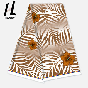 Nouveau design Ligne fleurs sur <span class=keywords><strong>fond</strong></span> de couleur unie pour robe de dame 100% polyester tissu en gros - Product Image 5