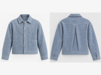 Veste en jean texturée bouclée pour homme, réversible, en coton, décontractée, avec poches à bouton unique, pour l'hiver