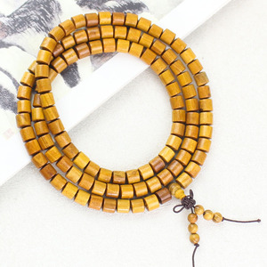 Sandalwood <b>Bracelets</b> 6-8mm Rectangle Beads 108-Piece Wooden Rosary For Meditation Jewelry - Product Image 2