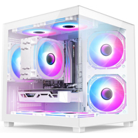 New Design Gaming Computer Case Custom Factory Price 3 Sides Tempered Glass Fish Tank Gamer PC Case MATX PC Cabinet