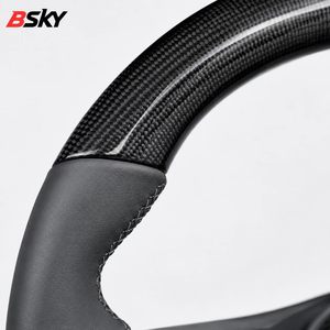 Volante de Cuero y Fibra de Carbono para <span class=keywords><strong>Porsche</strong></span> Panamera, <span class=keywords><strong>Cayenne</strong></span>, Cayman, Boxster, 718, 911, <span class=keywords><strong>Precio</strong></span> de Mayoreo Directo de Fábrica - Product Image 3