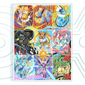 Новейшая японская аниме-карточная игра Pokemoned: магнитная доска, винтажные редкие цветные коллекционные карты Eevee для детей, подарки - Product Image 2