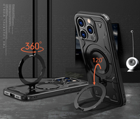 360 anneau en métal rotatif support de béquille 2 en 1 étui de téléphone de charge sans fil pour IPhone 17 étui magnétique pour IPhone 17 Pro Max