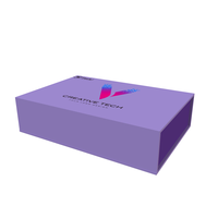 Nouvelle Boîte Cadeau de Luxe Réutilisable à Logo Personnalisé, Boîte d'Emballage Pliante en Carton Aimanté Kraft, Boîtes en Papier Violet