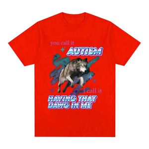 T-shirt stampata in puro cotone a maniche corte, vestibilità ampia, stile retrò da uomo, per l'estate, per chi soffre di autismo - Product Image 5