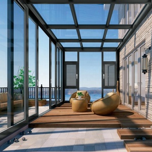 NUOXIN Customized Free Standing Luxury Sunhouse <strong>Solarium</strong> Four Season Aluminium Sunroom <strong>Price</strong> Aluminum Alloy Glass Houses