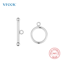 VFOOK Fermoir OT en Argent Sterling 925 Premium à Verrouillage Sécurisé et Réglage Facile pour la Fabrication de Bijoux Imposants et de Colliers