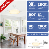 Ventilateur de plafond 1stshine Zhongshan à air froid, 6 vitesses, vitesse du vent réglable, moteur BLDC rétractable blanc avec lumière LED