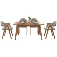 Table à manger rectangulaire Simple nordique moderne chaise télescopique tout en bois massif convertible 4-6 capacité de siège pour petits hôtels