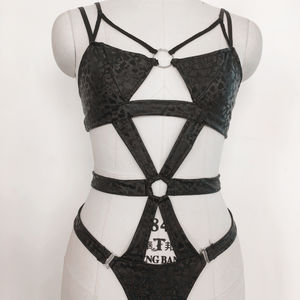 Nouvelle lingerie <span class=keywords><strong>sexy</strong></span> pour femmes dominatrices, lingerie gothique érotique en dentelle noire à trois points, une pièce, ajourée, pour femmes matures - Product Image 1