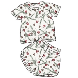 Set di Abbigliamento Estivo per Bambine, Verde Chiaro, Senza Maniche con Fiocco e Cintura, <span class=keywords><strong>Pantaloncini</strong></span> Stampati in Poliestere/Cotone Lavabile - Product Image 2