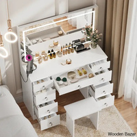 Articles très vendus Table de toilette avec miroir éclairé Armoires modernes avec table de toilette