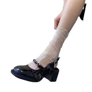 Calcetines de Encaje Ultrafinos Estilo Mary Jane, Negros y Blancos, Cortos, a Media Pantorrilla, Antideslizantes, Calcetines Casuales para Mujer - Product Image 5