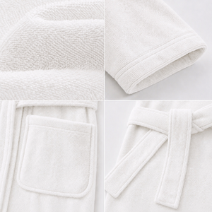 <span class=keywords><strong>Accappatoio</strong></span> in Spugna con Cappuccio 100% Cotone Beige, Resistente per Hotel e Casa, per Donne e Bambini, con Cintura, Fornitore di Abbigliamento da Casa - Product Image 3