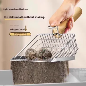 Pelle à litière pour chat en acier inoxydable, résistante à la corrosion, fond antiadhésif, taille universelle, outil pour les excréments de chat - Product Image 1