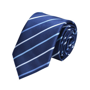 <span class=keywords><strong>Cravate</strong></span> en polyester rayée personnalisée pour hommes, nœud papillon jacquard, tenue de travail formelle, costumes d'affaires haut de gamme bleus, rouges et noirs - Product Image 5