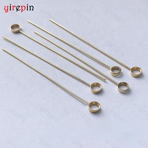 Bijoux permanents remplis d'or 14 carats équipés d'une broche de connexion à aiguille souple creuse circulaire de 3mm utilisée pour la production de bijoux de bricolage - Product Image 2